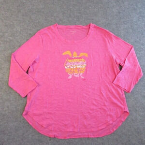 Habitat Women's Escape T Shirt Casual XL Top Pink Cotton 3/4 Sleeve Beach  204